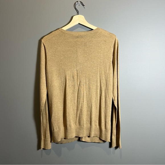 LOFT Tan Cardigan with Relaxed Fit and Textured Knit - Picture 9 of 9